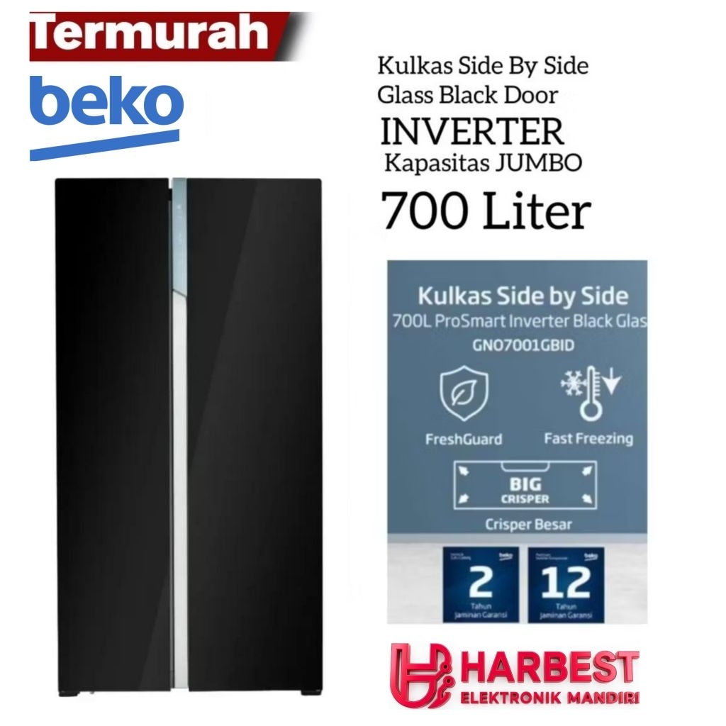 LIMITED EDITION BEKO Kulkas Side By Side BIG JUMBO 700 LITER INVERTER Beko Kulkas 2 Pintu 700 Liter 
