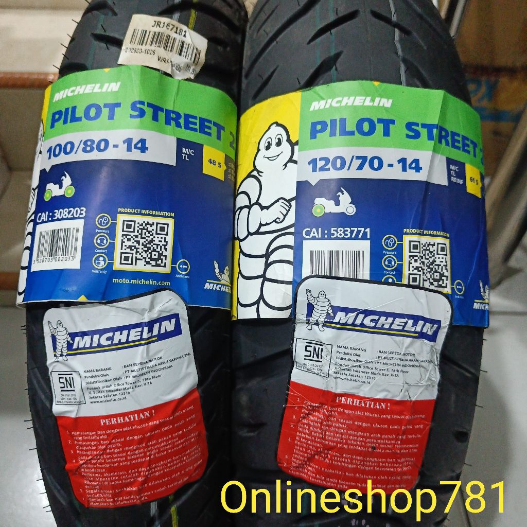 BAN LUAR TUBELESS 100/80-14 & 120/70-14 MICHELIN PILOT STREET 2 PCX150, VARIO 160