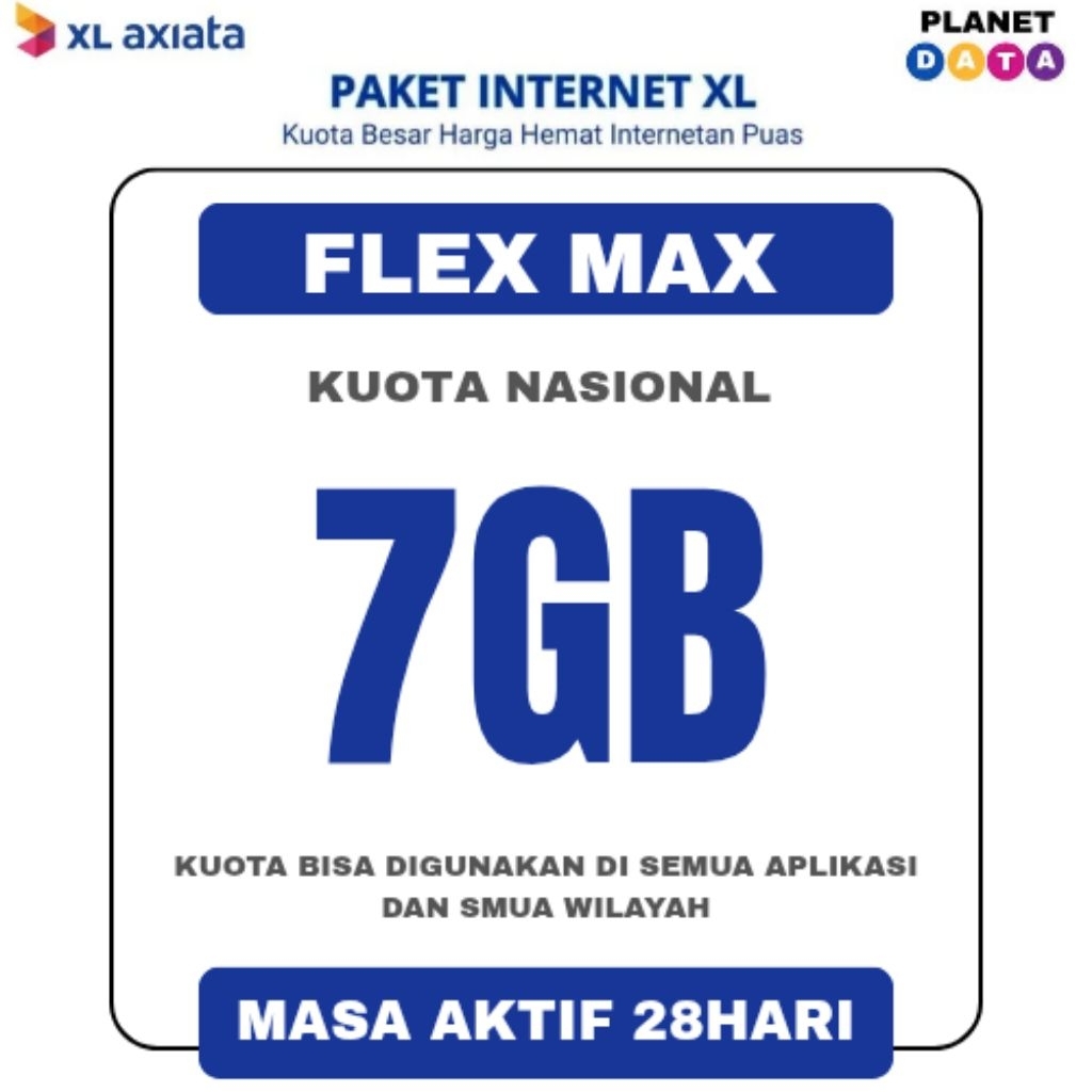 PAKET DATA XL FLEX MAX 7GB TERMURAH 