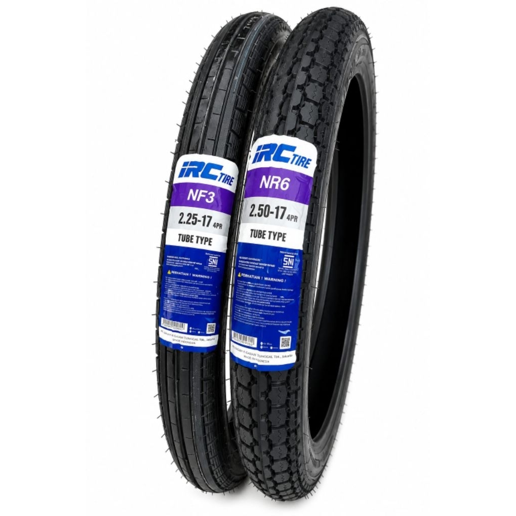 PAKET BAN IRC NF3 & NR6 TUBETYPE universal untuk motor bebek ring 17