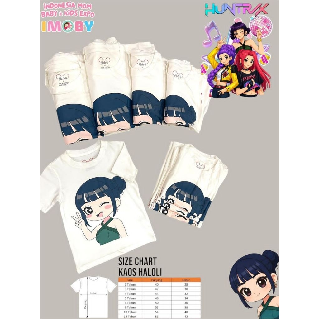 HALOLI BAJU KAOS ANAK ZOEY PUTIH