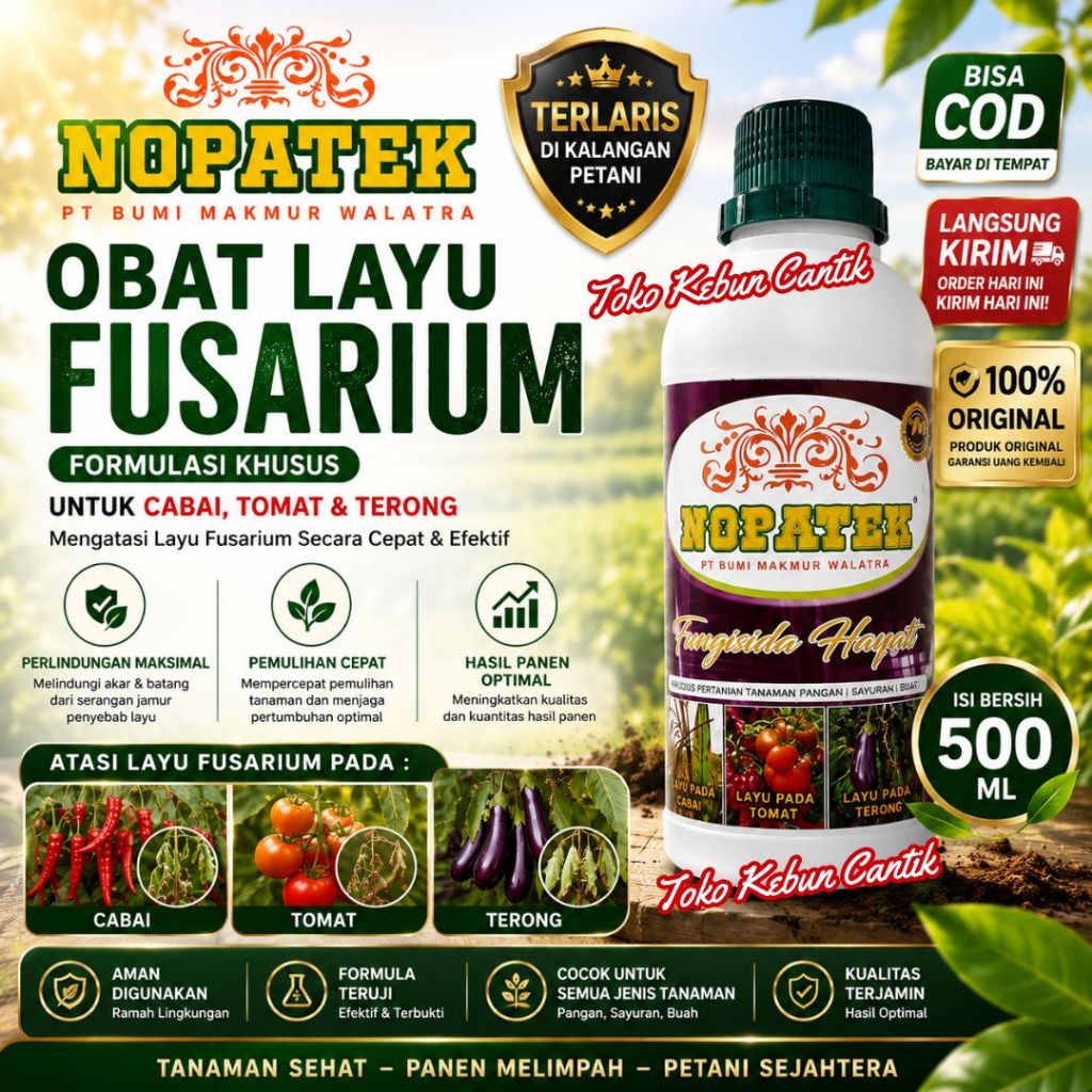 NOPATEK Obat Layu Mendadak Cabai Tomat Terong Terlaris | Bisa COD