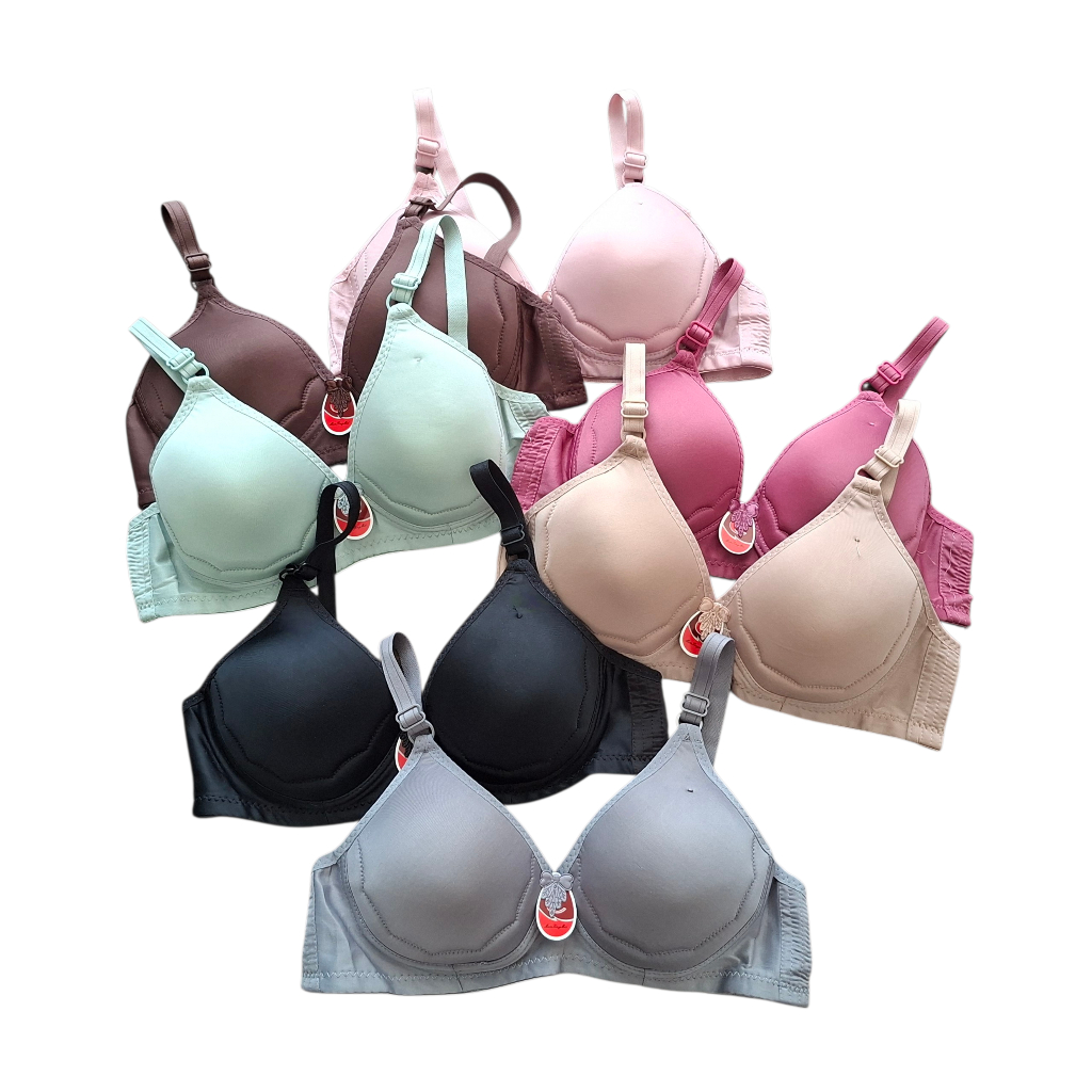 BRA WANITA DEWASA BH BUSA POLOS UKURAN 38-44 TANPA KAWAT KAIT 2