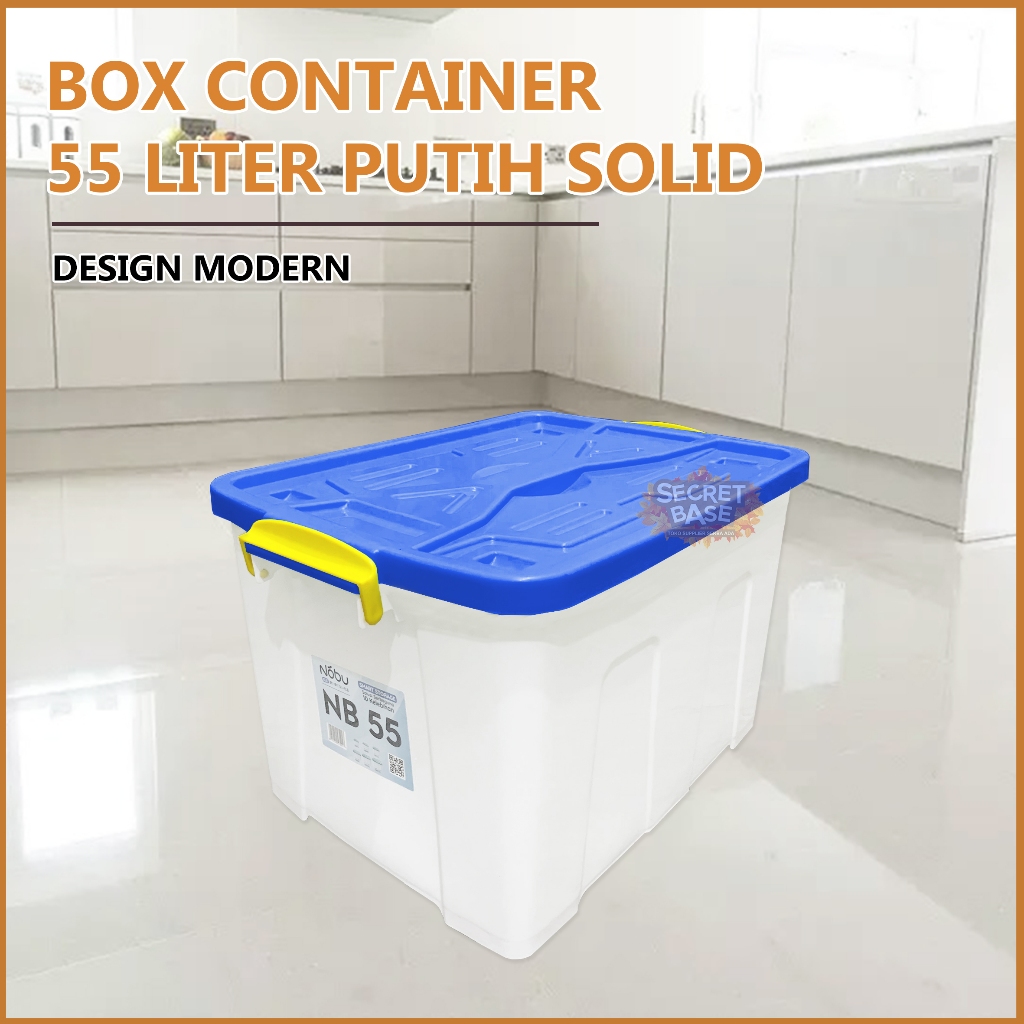 BOX CONTAINER 55 LITER + RODA Kontainer Box Plastik / Container Box Besar