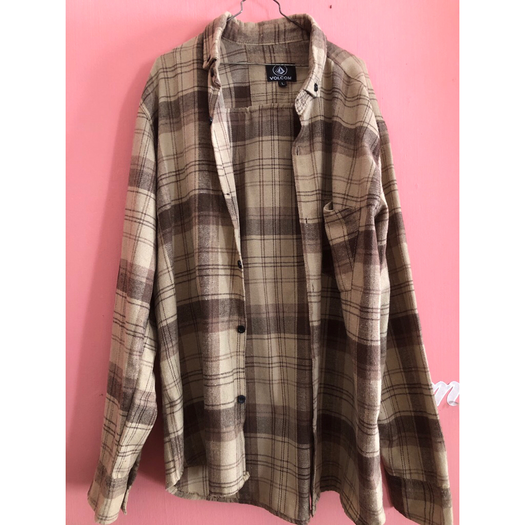 kemeja flanel pria wanita unisex volcom
