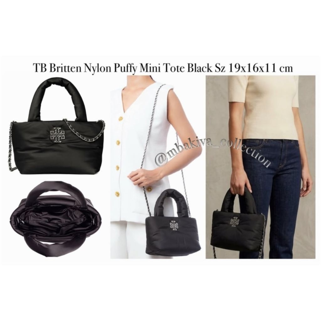 TB Britten Nylon Puffy Mini Tote Black