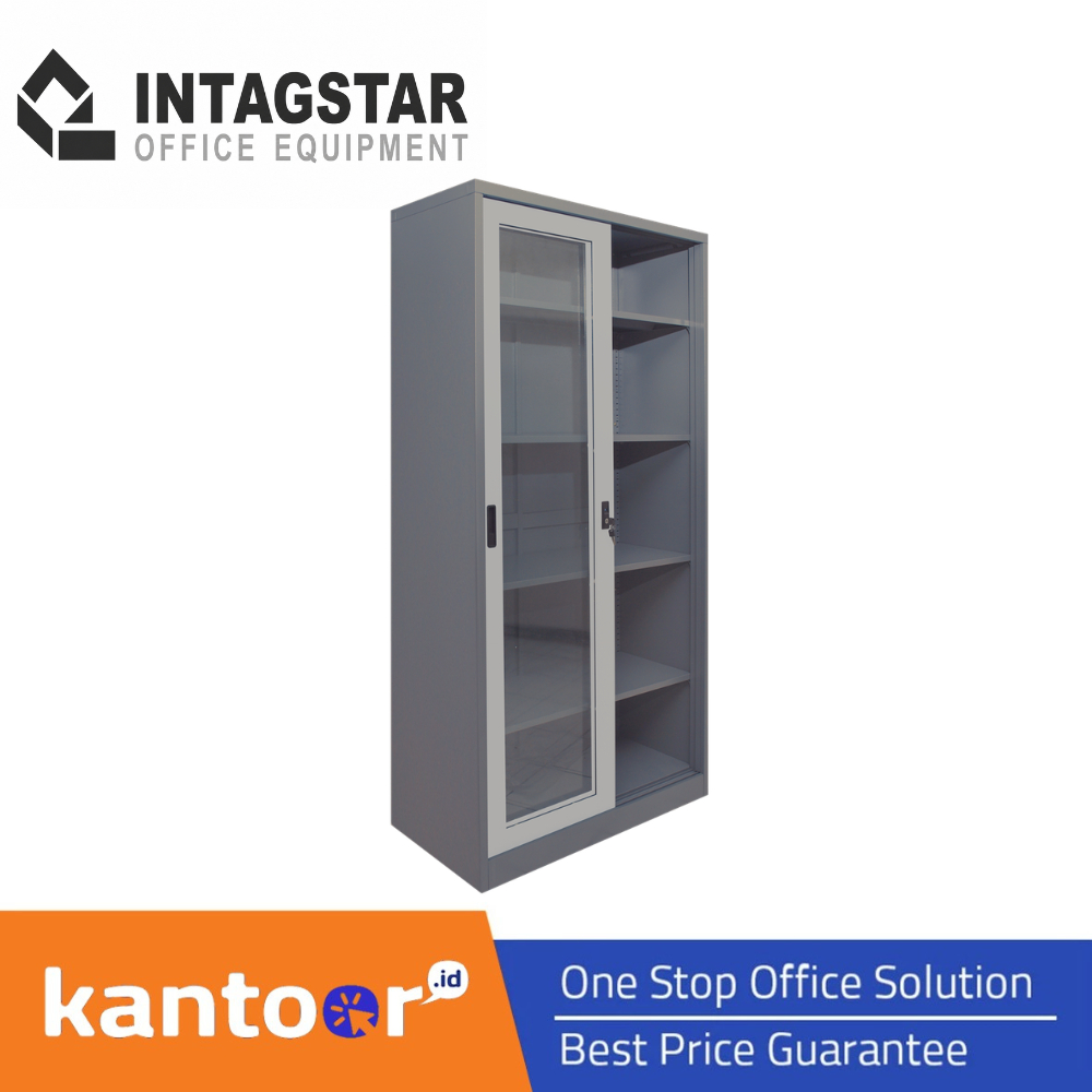 INTAGSTAR ALMARI PINTU SLIDING (FULL HEIGHT) 2 PINTU KACA FC-E18-INT