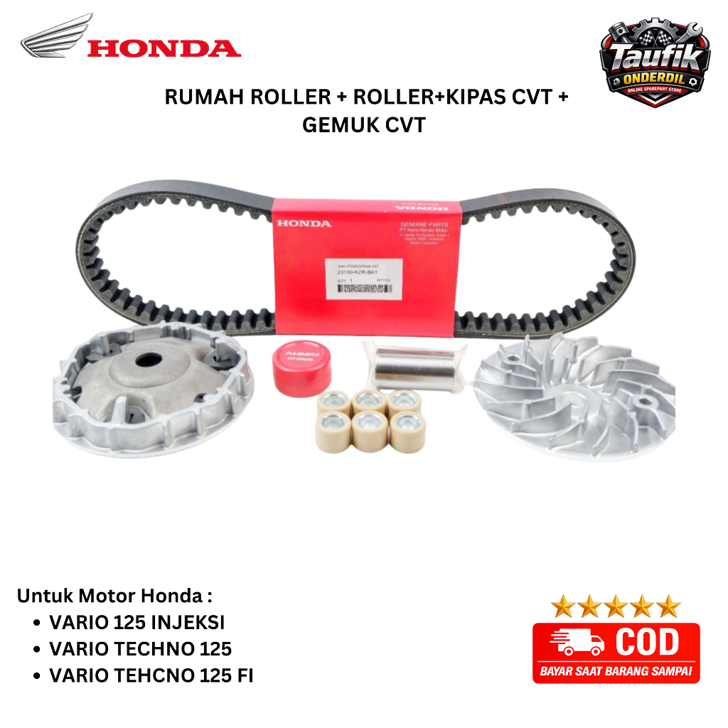 ori paket kirian vario 125 - Vanbelt Vario Techno 125 KZR taufiq onderdil motor