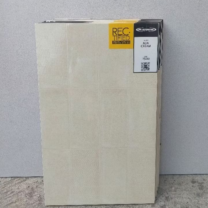 Keramik 25x40 Rectified Glossy / Platinum Alia Cream Cutting