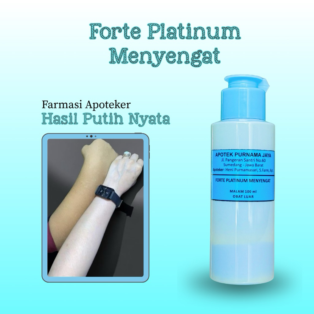 LOTION LABEL BIRU MENYENGAT - Lotion Forte Platinum Menyengat Ampuh - Lotion Pemutih - FOEVER FARMAC