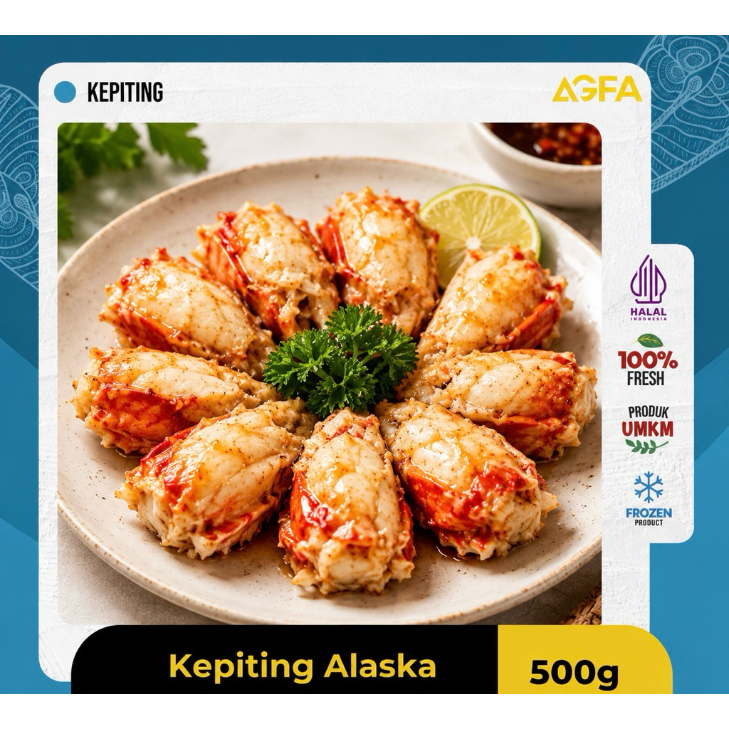 Kepiting Alaska 500gr Premium | Daging Kepiting Alaska Frozen | Alaska Crab Body Fresh Frozen | Seaf