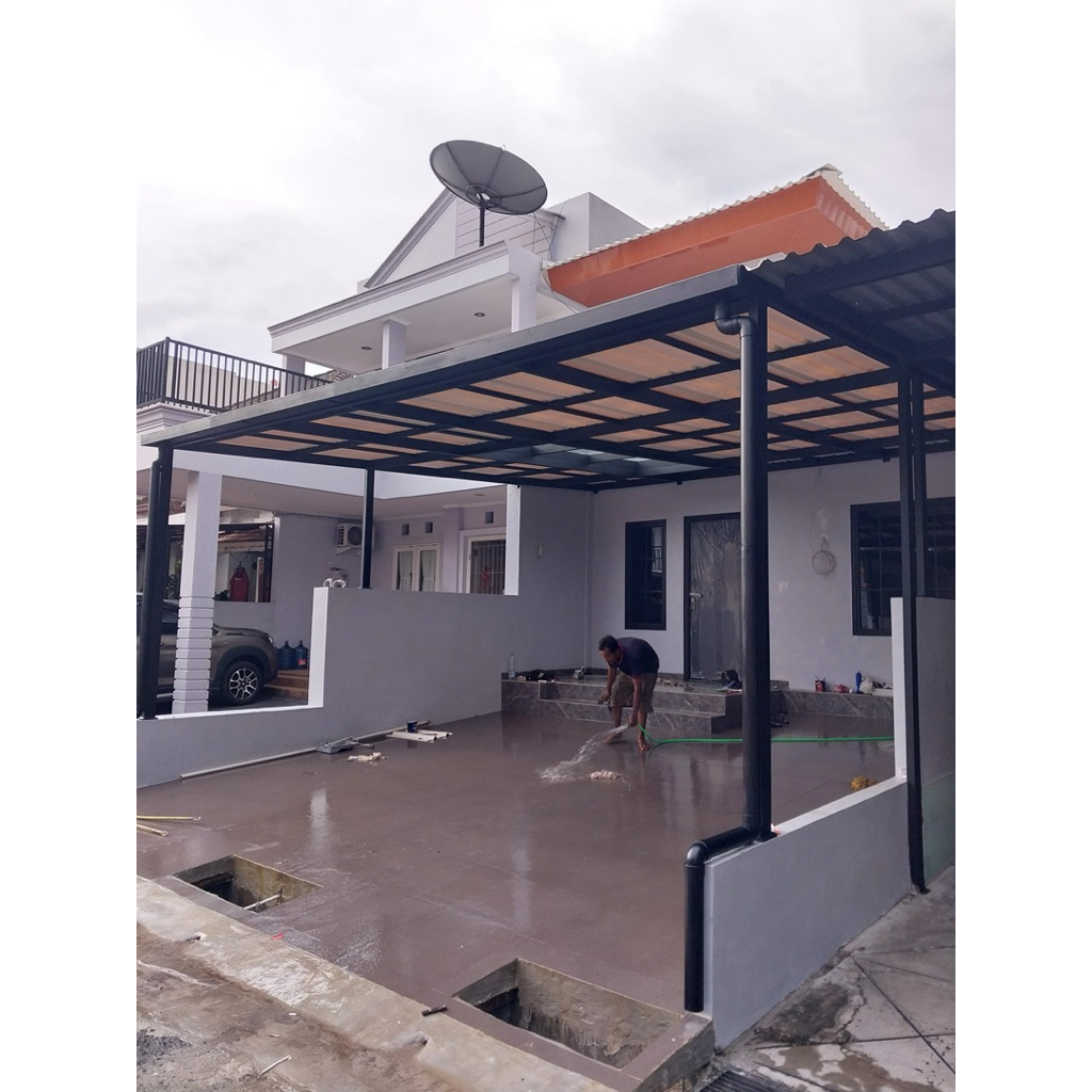 Kanopi Atap Alderon RS rangka hollow galvanis