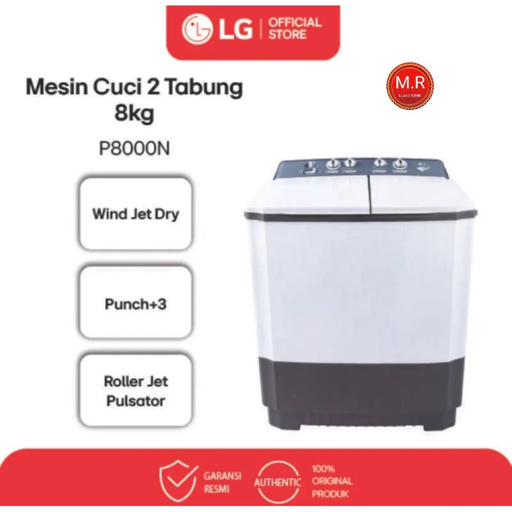 MESIN CUCI LG 8,5KG 2 TABUNG P8500R
