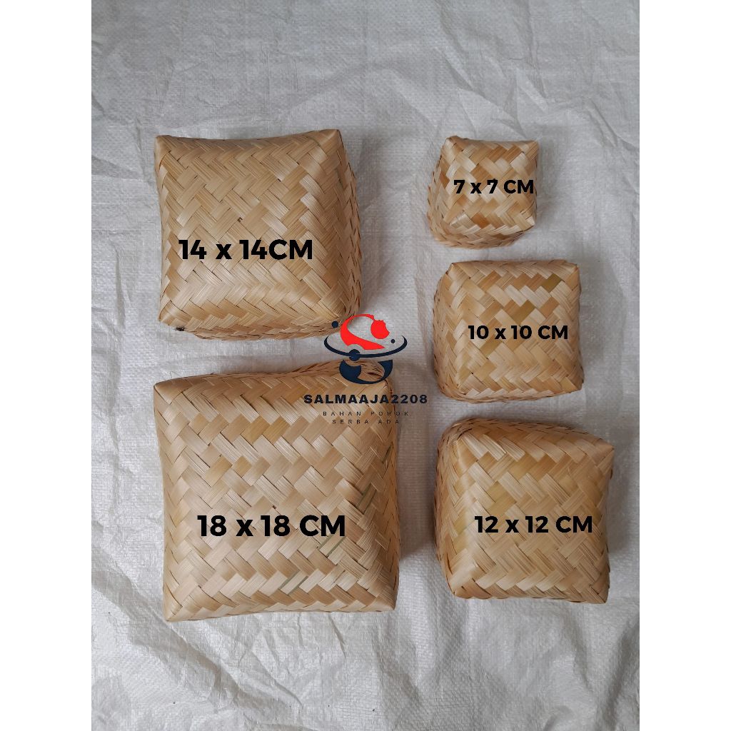 BESEK BAMBU 7x7Cm 10x10Cm 12x12Cm 14x14Cm 18x18Cm 22x22Cm 24x24Cm PIPITI MURAH KOTAK SOUVERNIR KOTAK