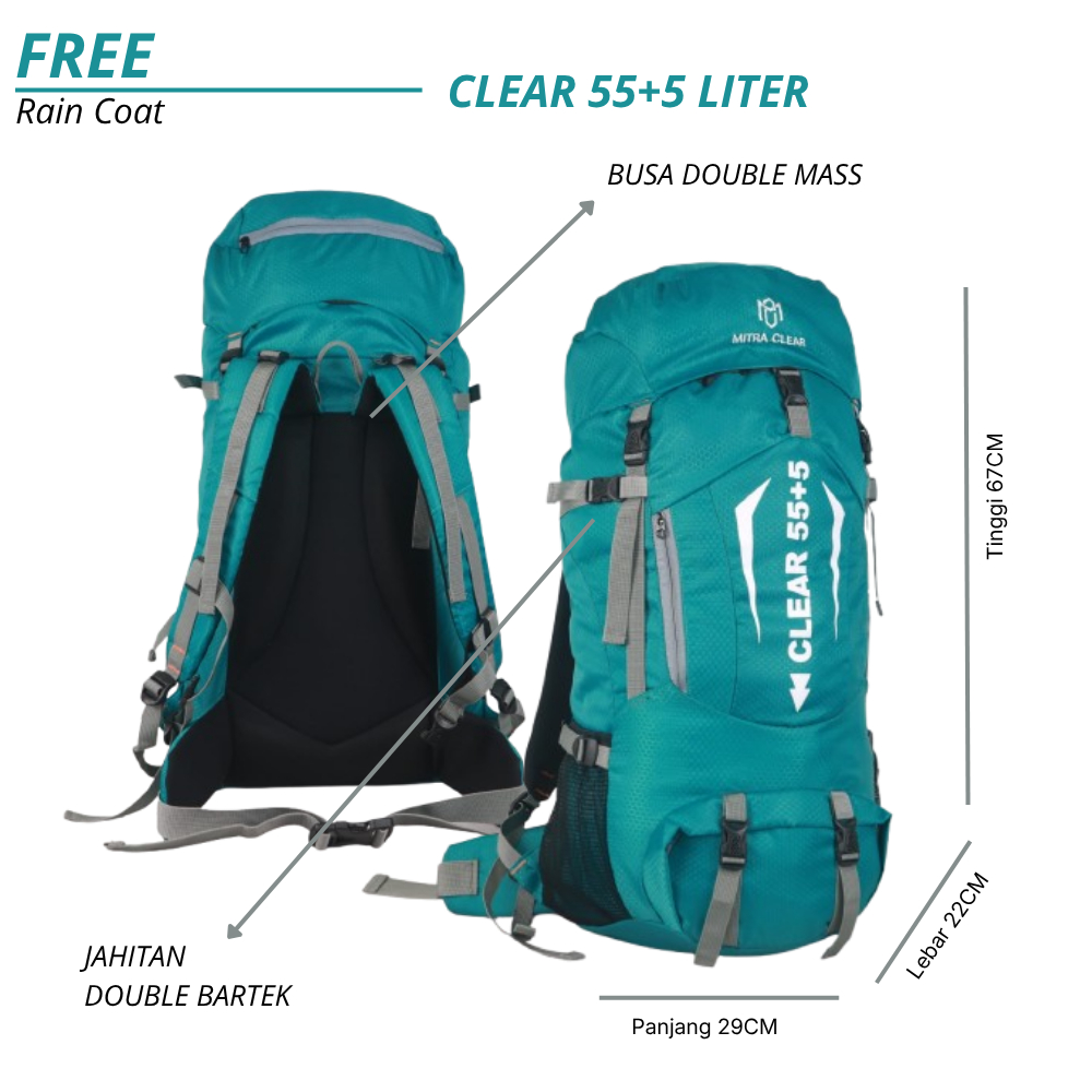 Tas Gunung Keril 50/60 Liter Bahan Cordura Tahan Lama Ransel Backpack Carrier Camping Hiking Mudik T