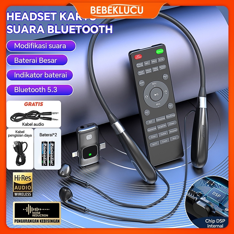 Live Earphones Dengan SoundCard Mic withUbah Suara, Peredam Untuk HP PC Soundcard Live Streaming Kar