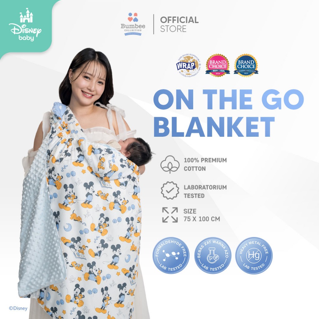 Bumbee Collection – Selimut Multifungsi Bayi 6in1 On The Go + Free Ziplock Bag – Praktis untuk Jalan