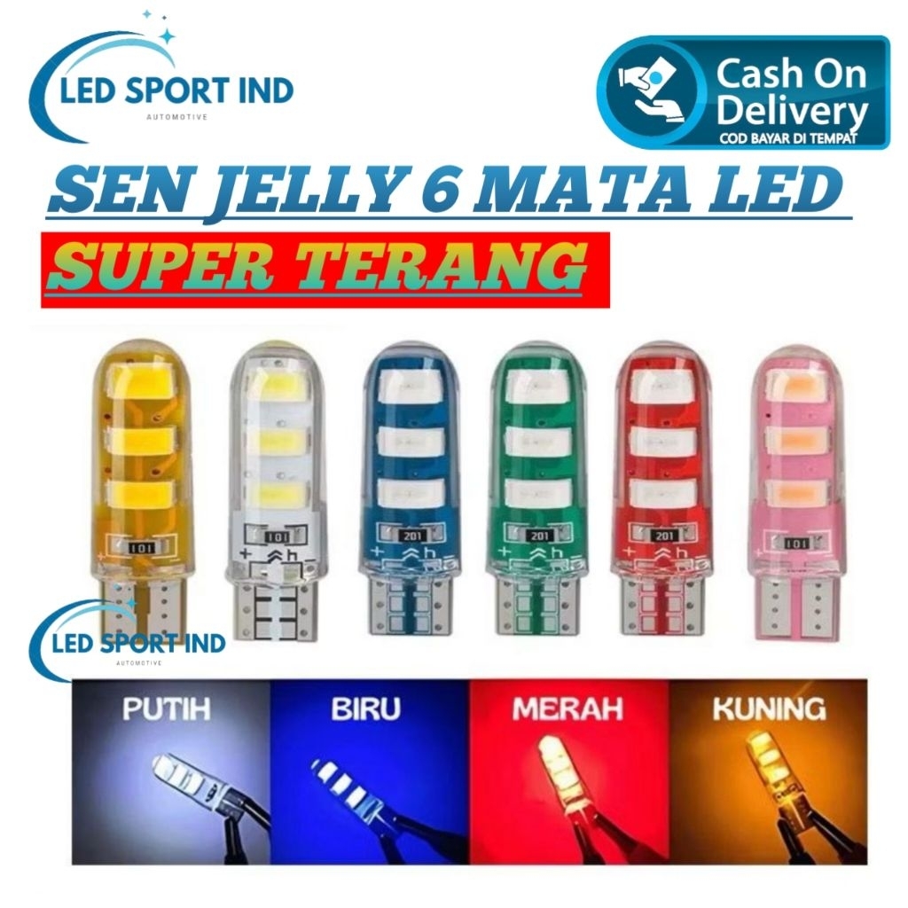 4 PCS Lampu Sen Led Jelly Kedip 6 Mata Lampu Sein Variasi