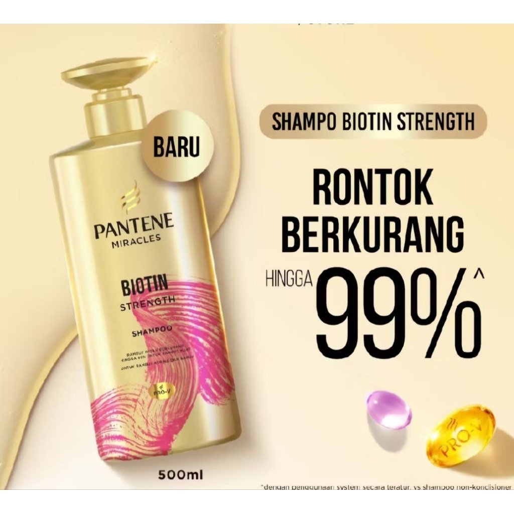 Shampo Pantene Miracles Biotin Strength Untuk Rambut Rontok 500 ml