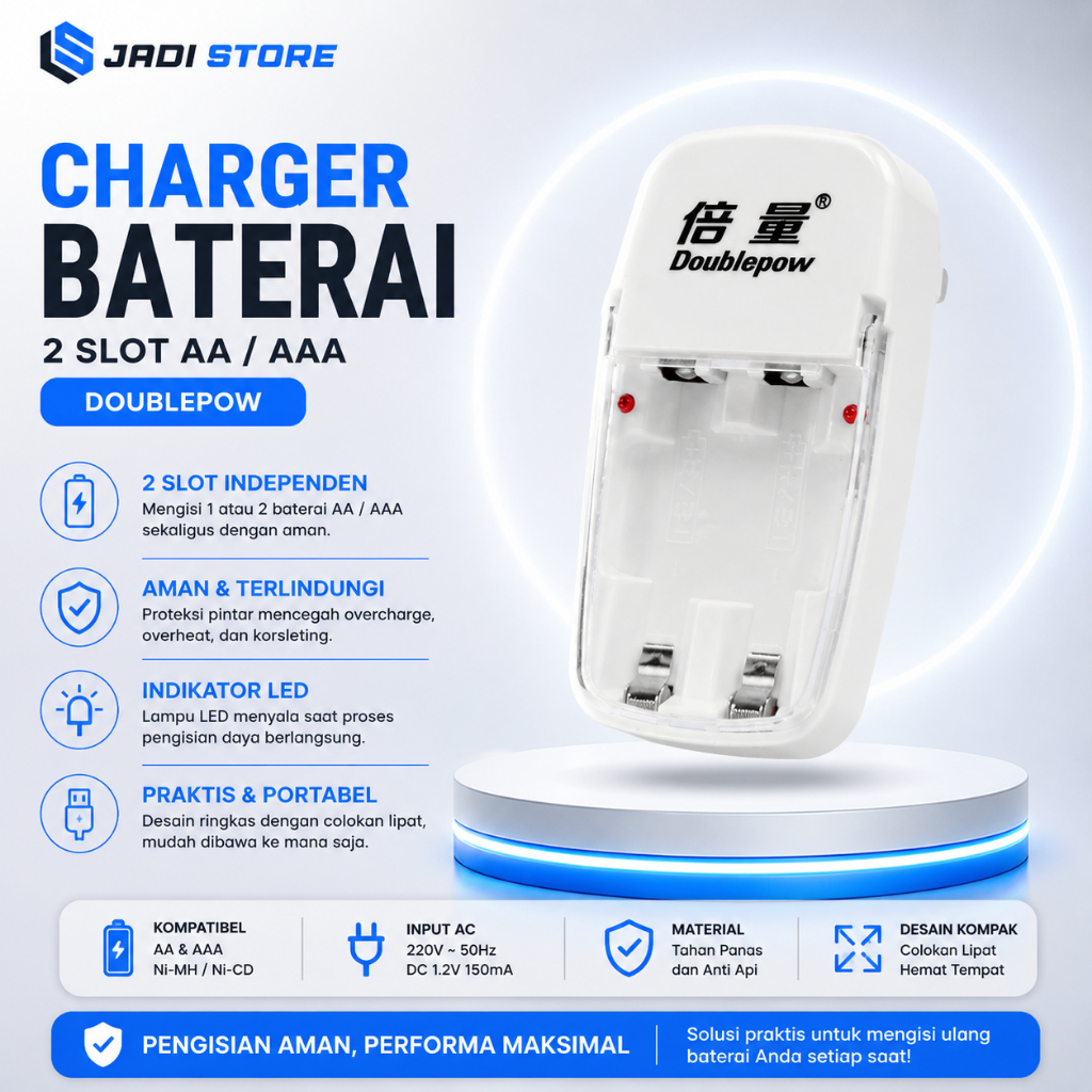Charger Battery Ces Batere Ces Baterai Charger Baterai 2 Slot For AA AAA Doublepow Double Pow Charge
