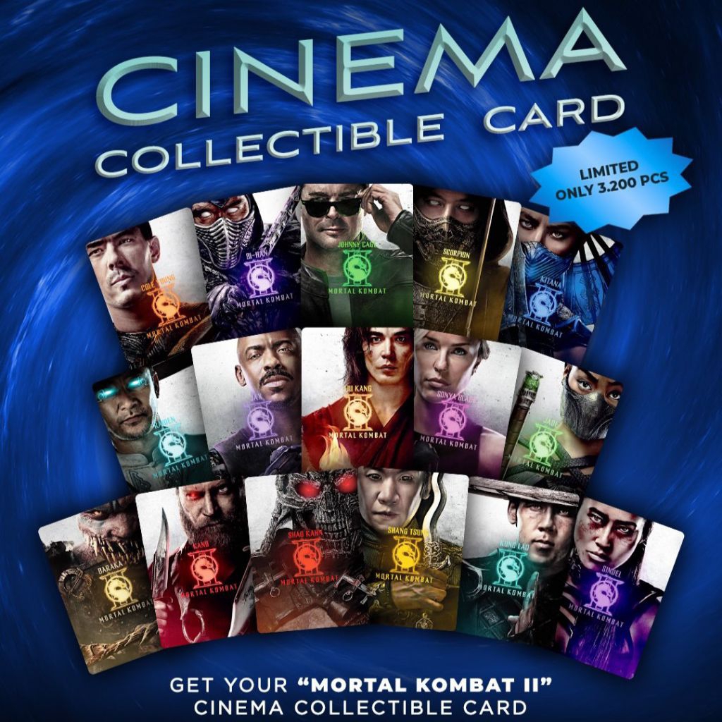 MORTAL KOMBAT II 2 Cinema Collectible Card #013 XXI Cinema 21 JOHNNY CAGE SCORPION BI-HAN COLE YOUNG
