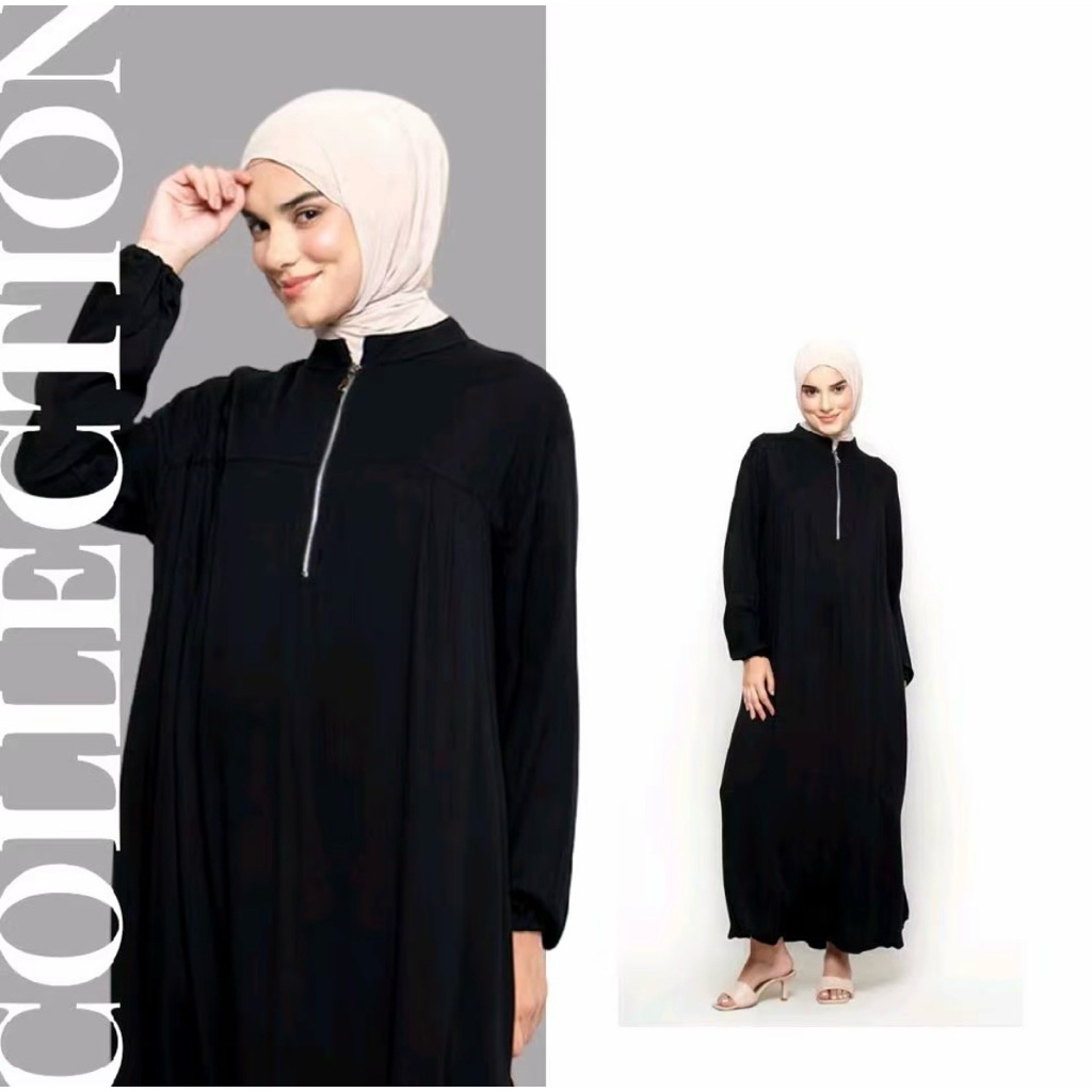 SUNSHINE X ETHENIA | Gamis Dress Rayon Wanita Tangan Panjang | Gamis Dress Santai | Premium