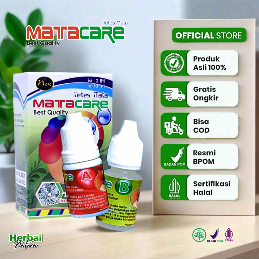 Matacare Tetes Mata Herbal 100% Original Atasi Katarak, Mata Minus, Silinder, Pterygium