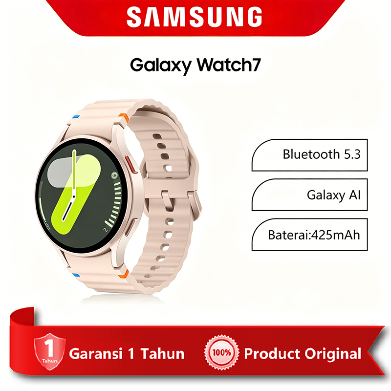 Samsung Galaxy Watch 7 44mm Bluetooth Smartwatch Air Jam Tangan Pintar GPS Fitness Tracker Anti Air 