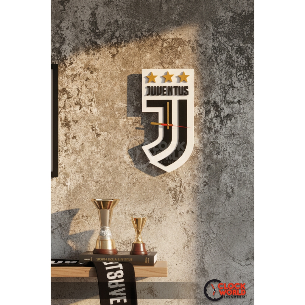 clockworld - JAM DINDING TIMBUL 3D LOGO BOLA JUVENTUS CUTTING