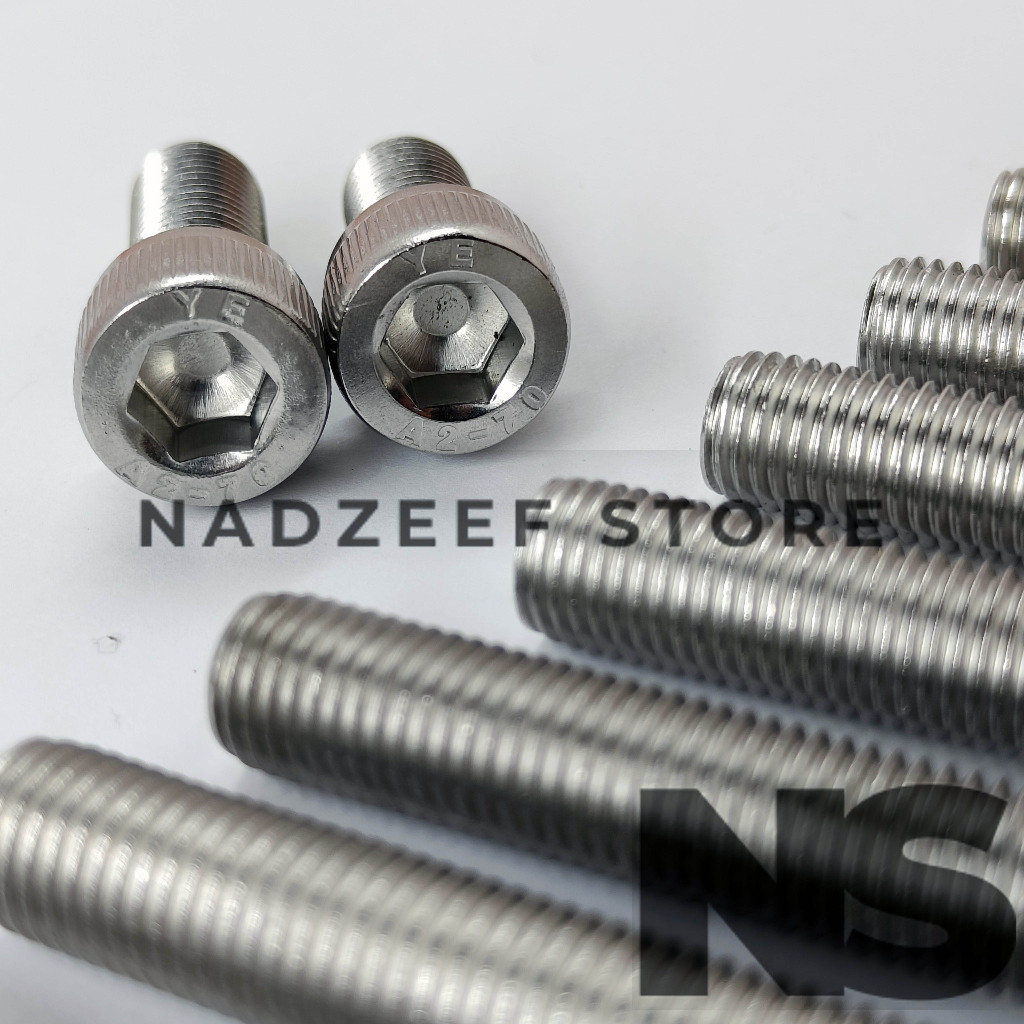 Baut L M10 X 30 Drat Halus Pitch 1.25 Stainless Steel 304