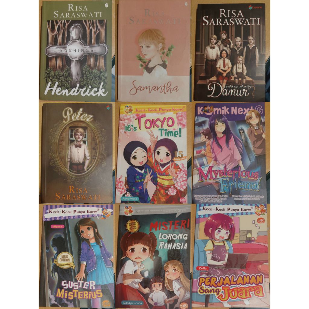 PRELOVED NOVEL RISA SARASWATI (HENDRICK, SAMANTHA, PETER, DANUR) & BUKU CERITA ANAK