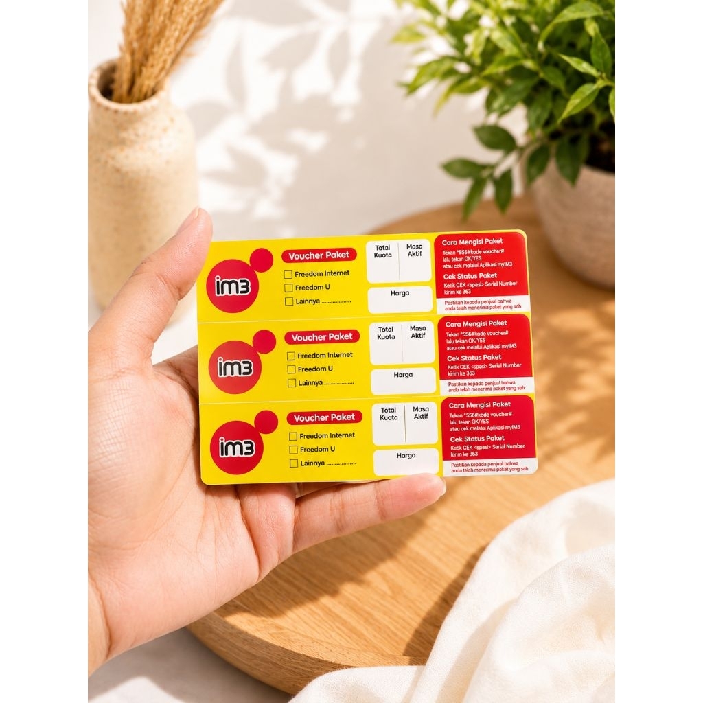 VOUCHER KOSONG INDOSAT BAHAN INJECT PAKET DATA USAHA KONTER