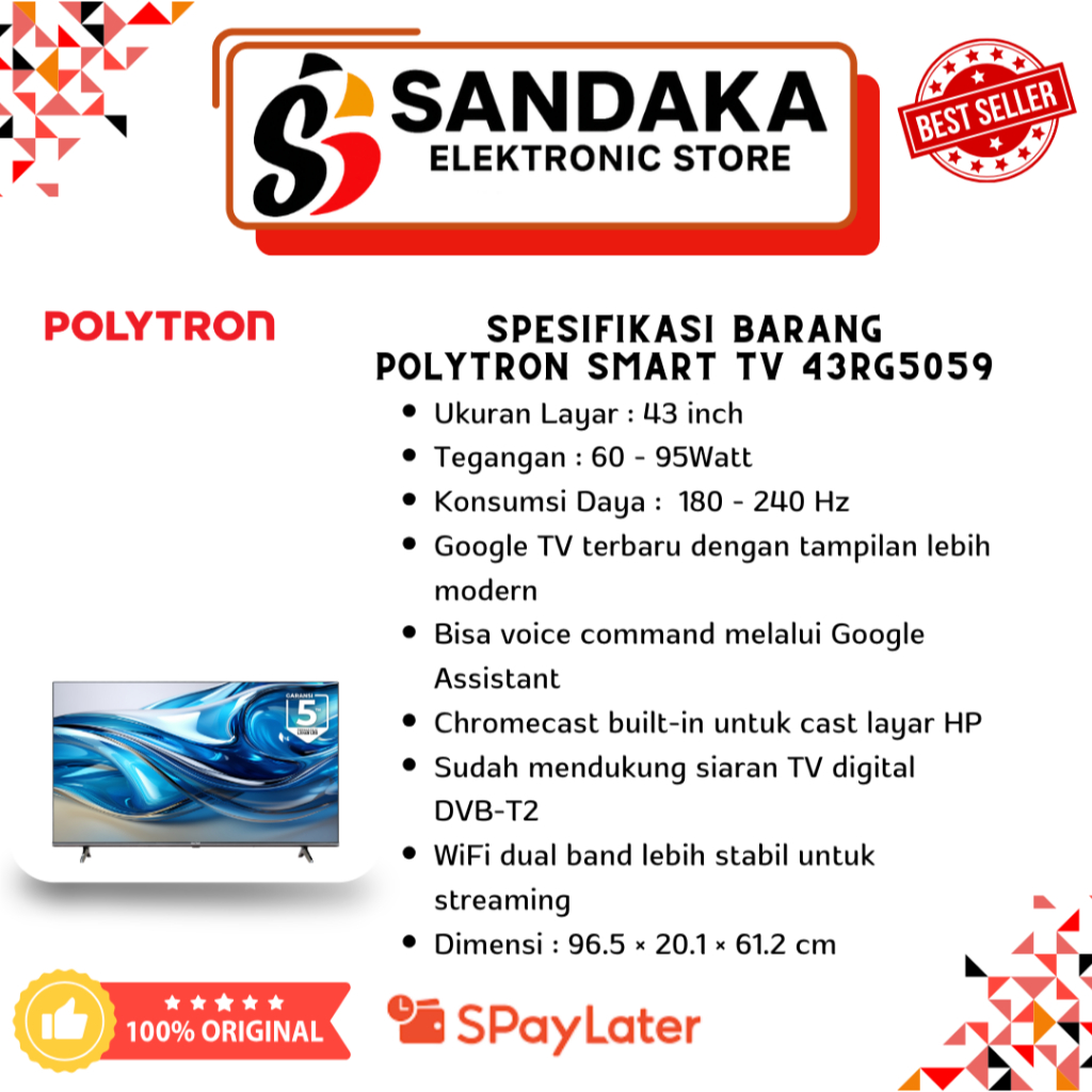 LED TV 43Inch Smart 43RG5059 Garansi Resmi