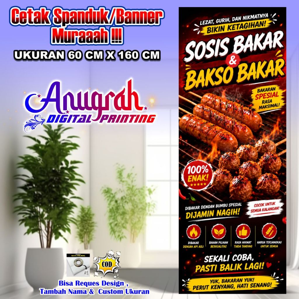 Spanduk Banner Sosis Bakar & Bakso Bakar