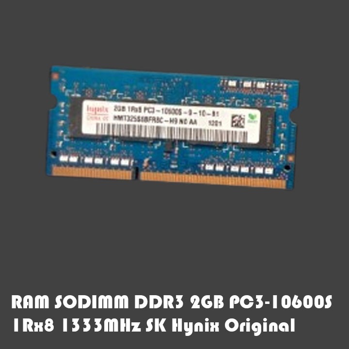 RAM SODIMM 1Rx8 DDR3 2GB PC3-10600S 1333MHz SK Hynix Original - Bekas