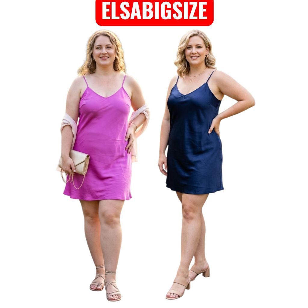 MINI DRESS SATIN KUTUNGAN JUMBO LD120,130,140,150