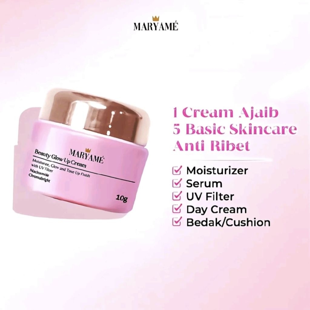 Krim Wajah Maryame Beautee Glow Up - Mencerahkan, Melembabkan, Memudarkan Flek