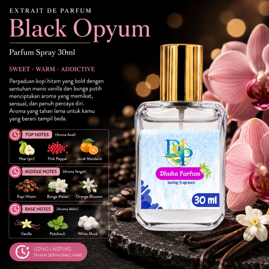 Parfum Pria Wanita Opium Black Spray 30ml - Black Opm Parfum Wangi Tahan Lama