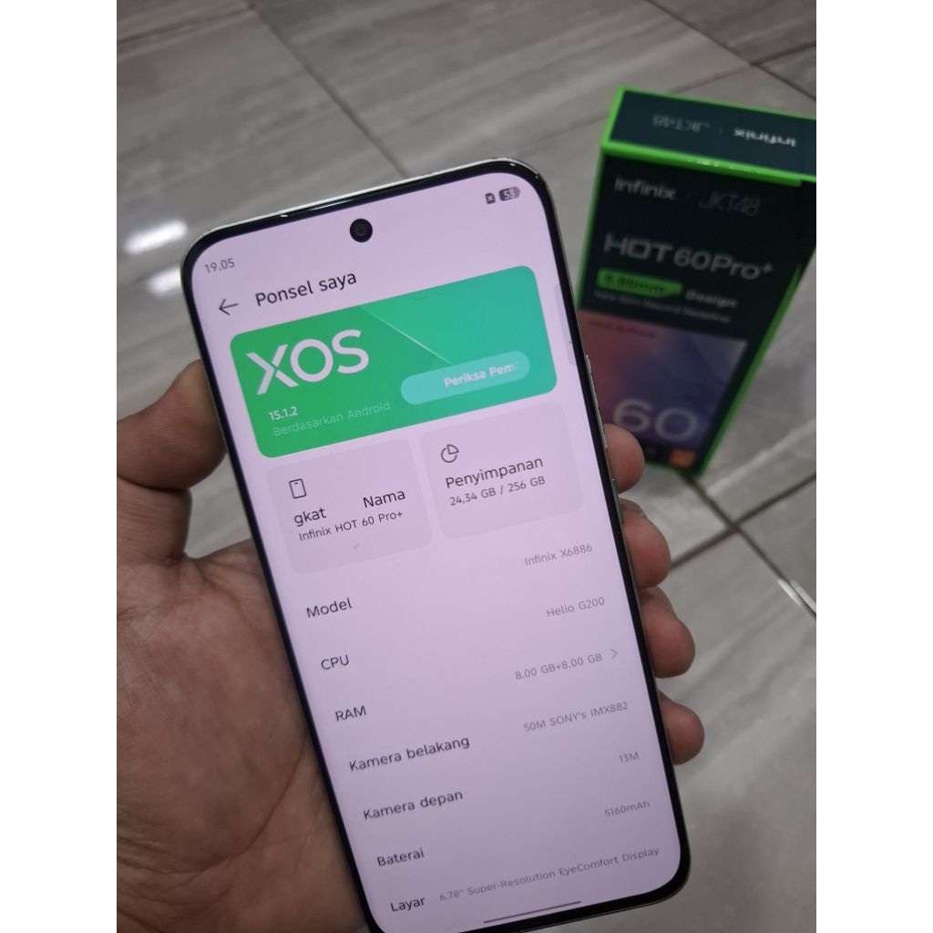 bahan infinix hot 60 pro plus ram 8+8gb internal 256gb