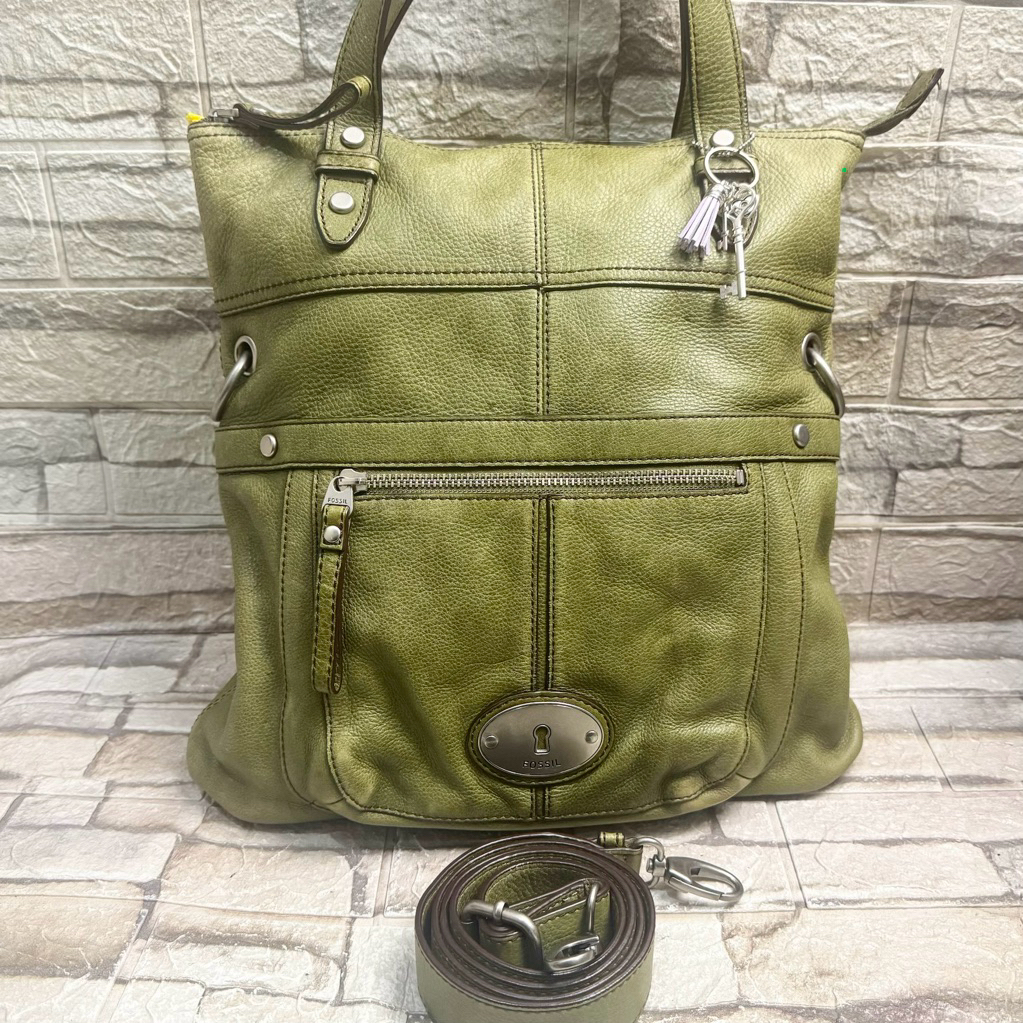 648# NET-Preloved Fossil Foldover Maddox Green (key ala ala)