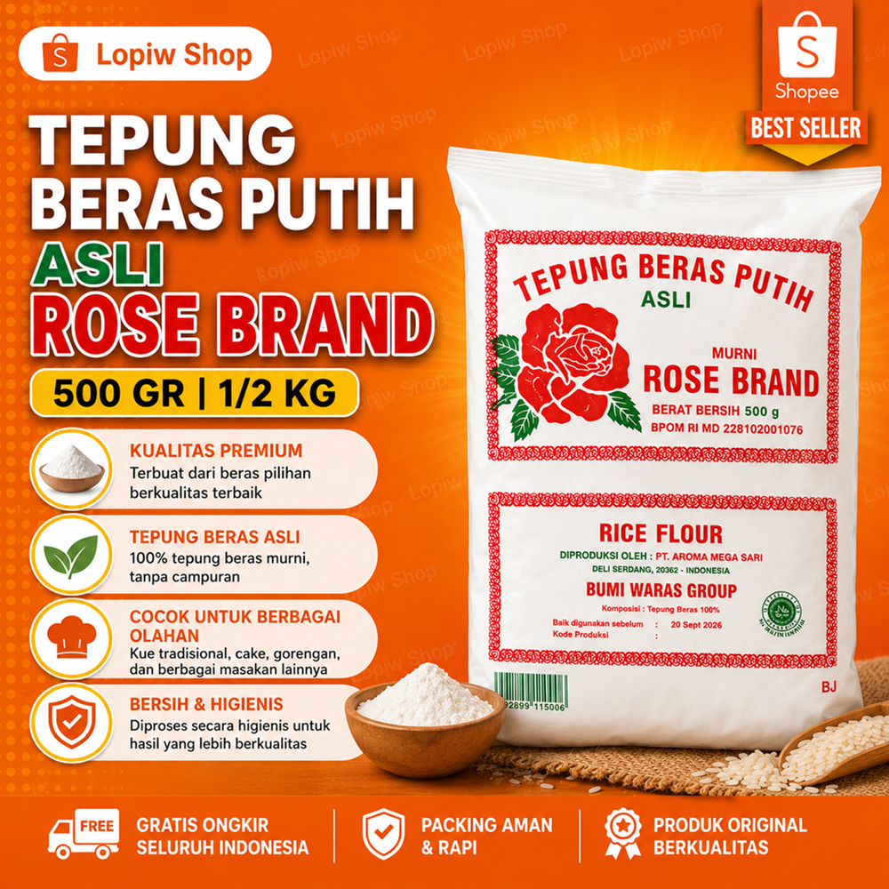Tepung Beras Putih Rose Brand 500Gr | 1/2Kg Original