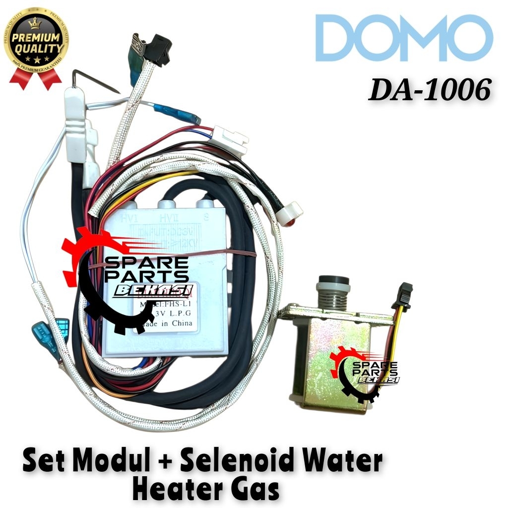 Set PAKET Modul + Selenoid DOMO DA-1006 Water Heater Gas LNG Pemanas Air LPG Satu Set