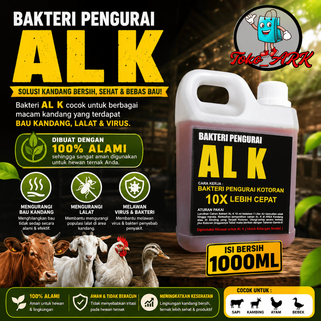 Penghilang Bau Kotoran Kandang Pengurai Kotoran Ternak Bakteri AL K