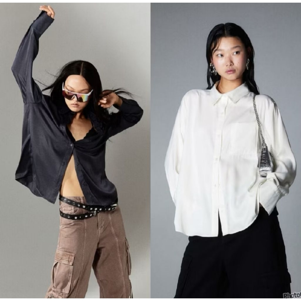 HM Shirt Satin Oversize