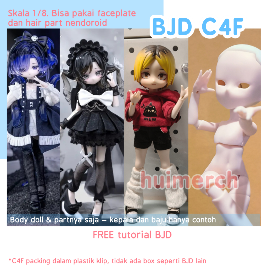[NEW] C4F BJD Body & Hand Part Ekonomis untuk Nendoroid Doll / Obitsu Dupe Come4Free Blind Box Ball 