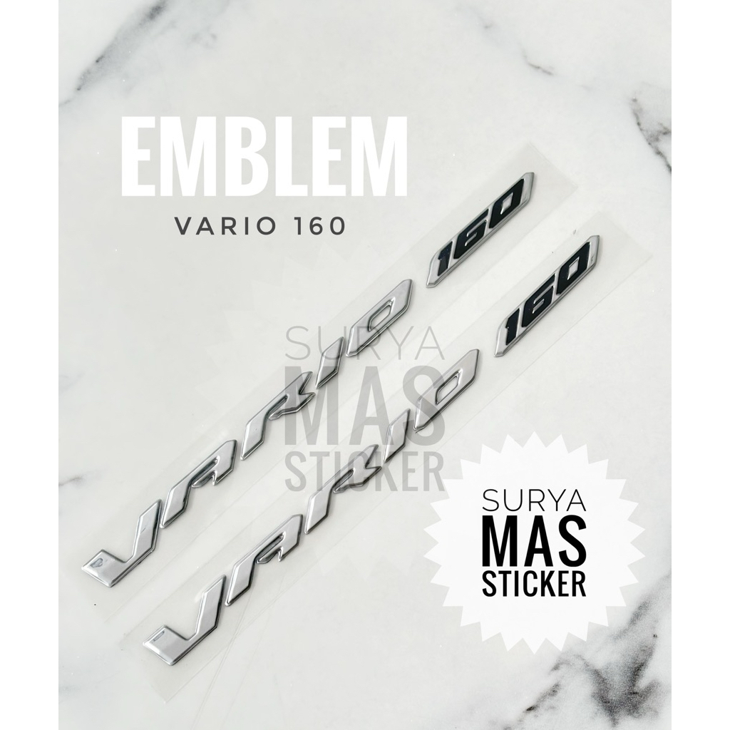 emblem new vario 160 chrome timbul logo honda vario 160