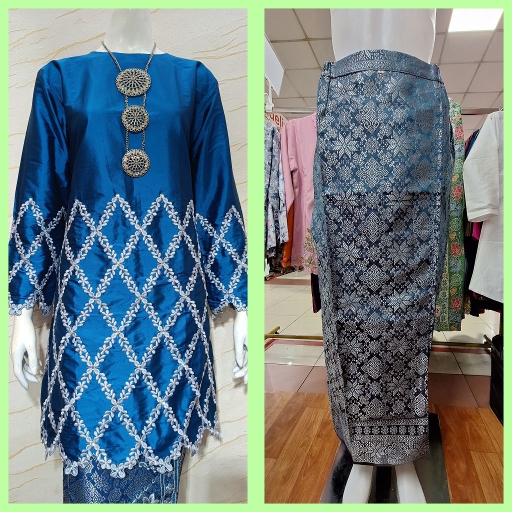 NEW SETELAN BAJU KURUNG MELAYU BORDIR PAYET / BAJU KURUNG MALAYSIA / BAJU KURUNG BAHAN TAFFETA SILK 