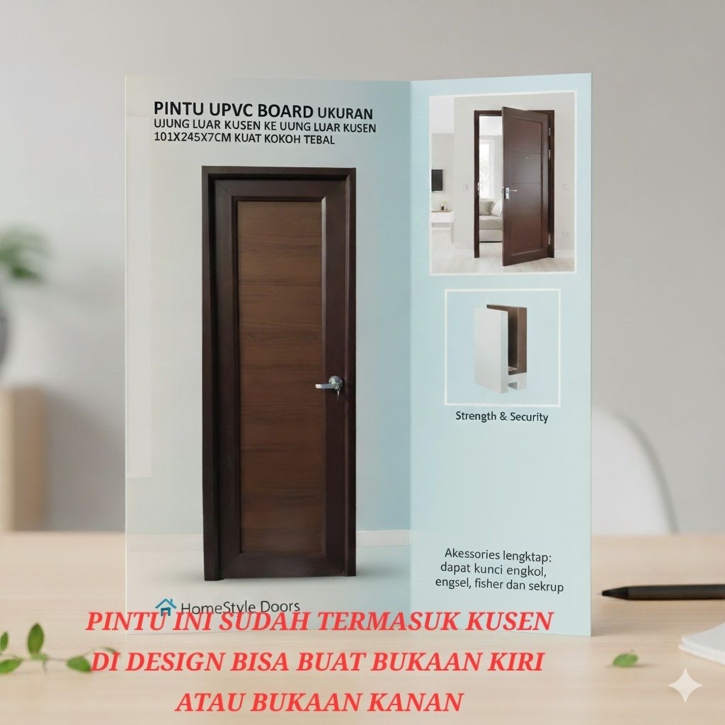 PINTU KAMAR TIDUR/KAMAR MANDI UPVC BOARD CUSTOM (90x210)-(85x210)-(80x200)-(70x195)