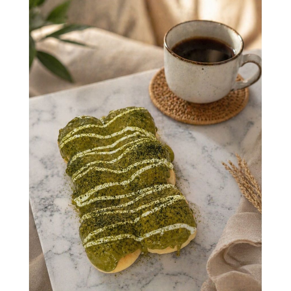 Bagena Bakery Roti Jadul Sobek Matcha Crunchy Premium | Lembut Fresh Homemade | Topping Melimpah