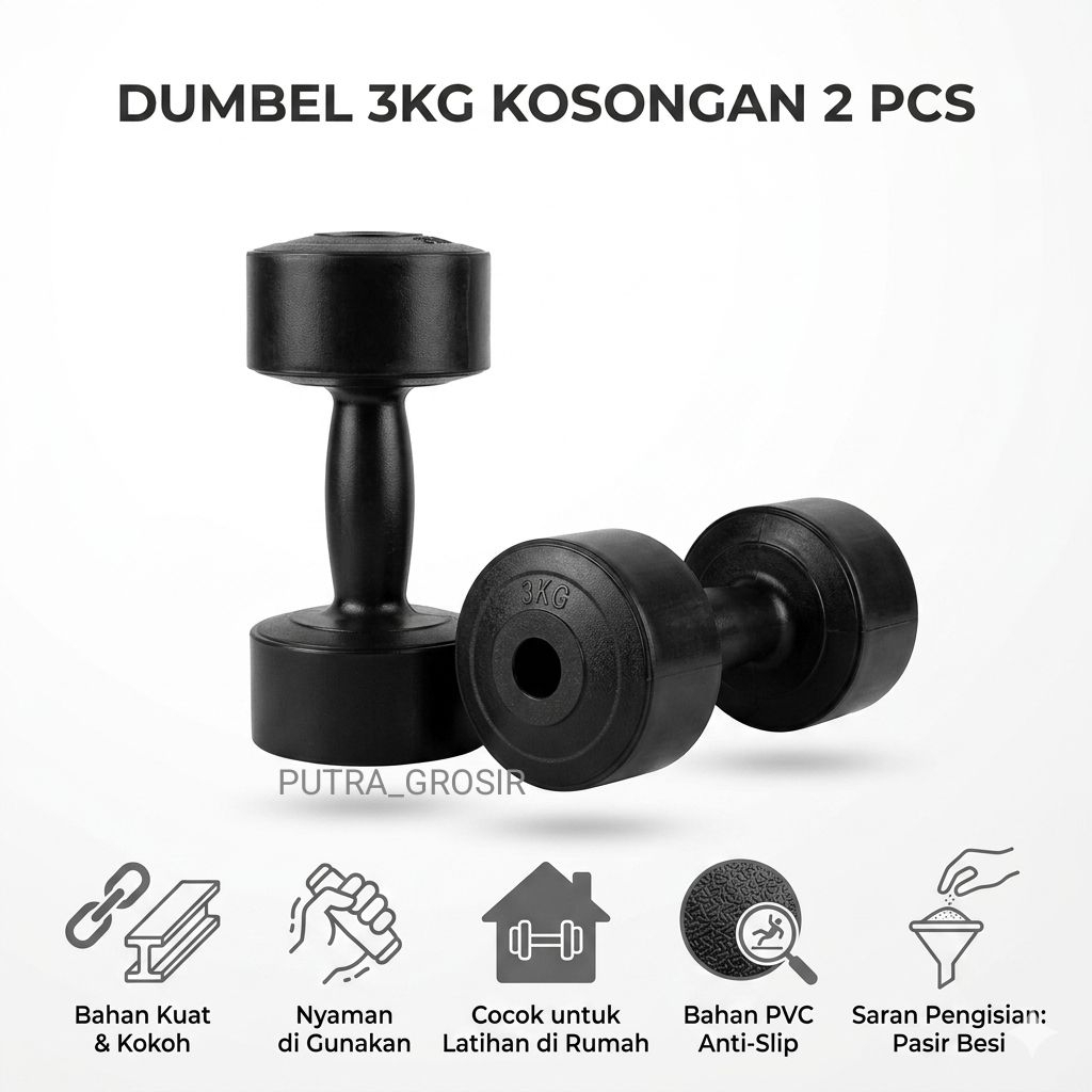 cover barbel 3kg tanpa isi (2 pcs)